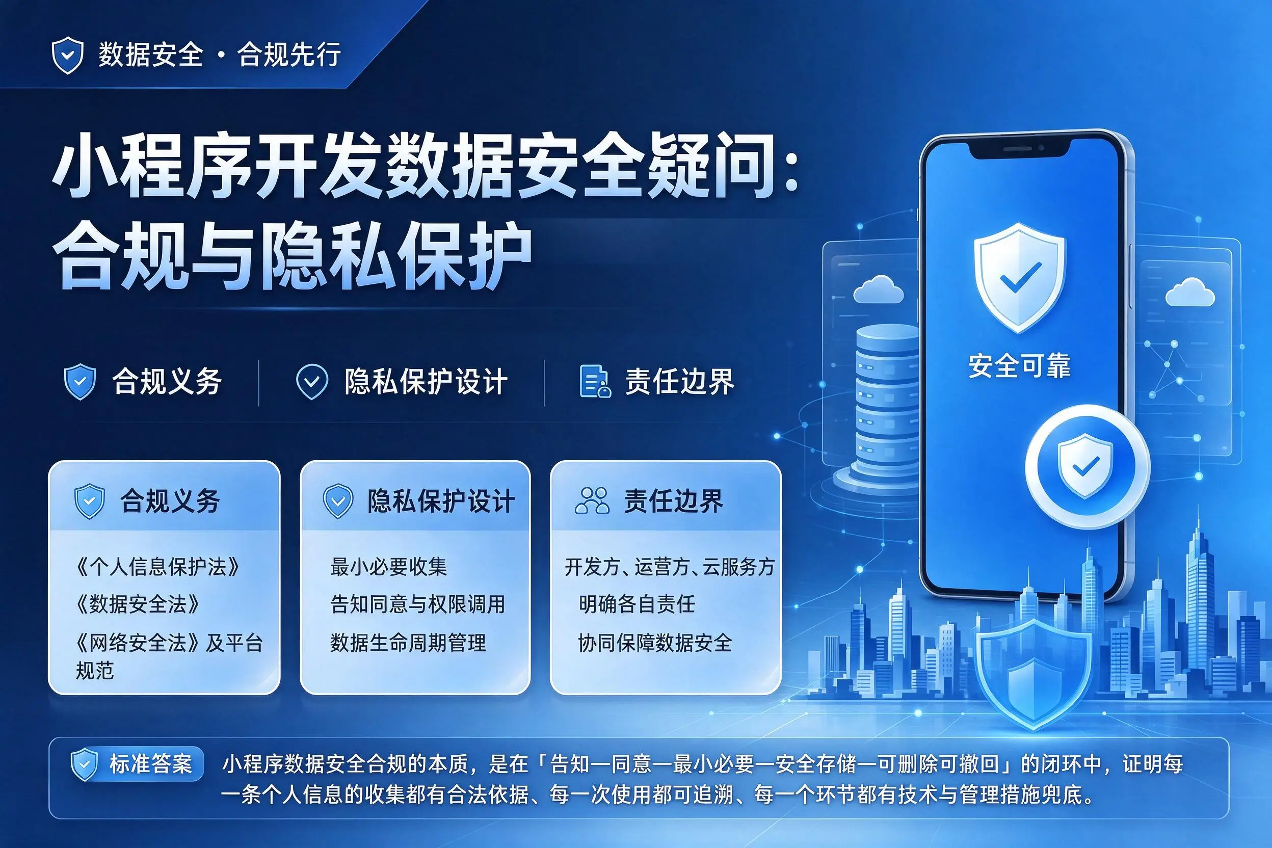 宝鸡小程序开发数据安全疑问:合规与隐私保护