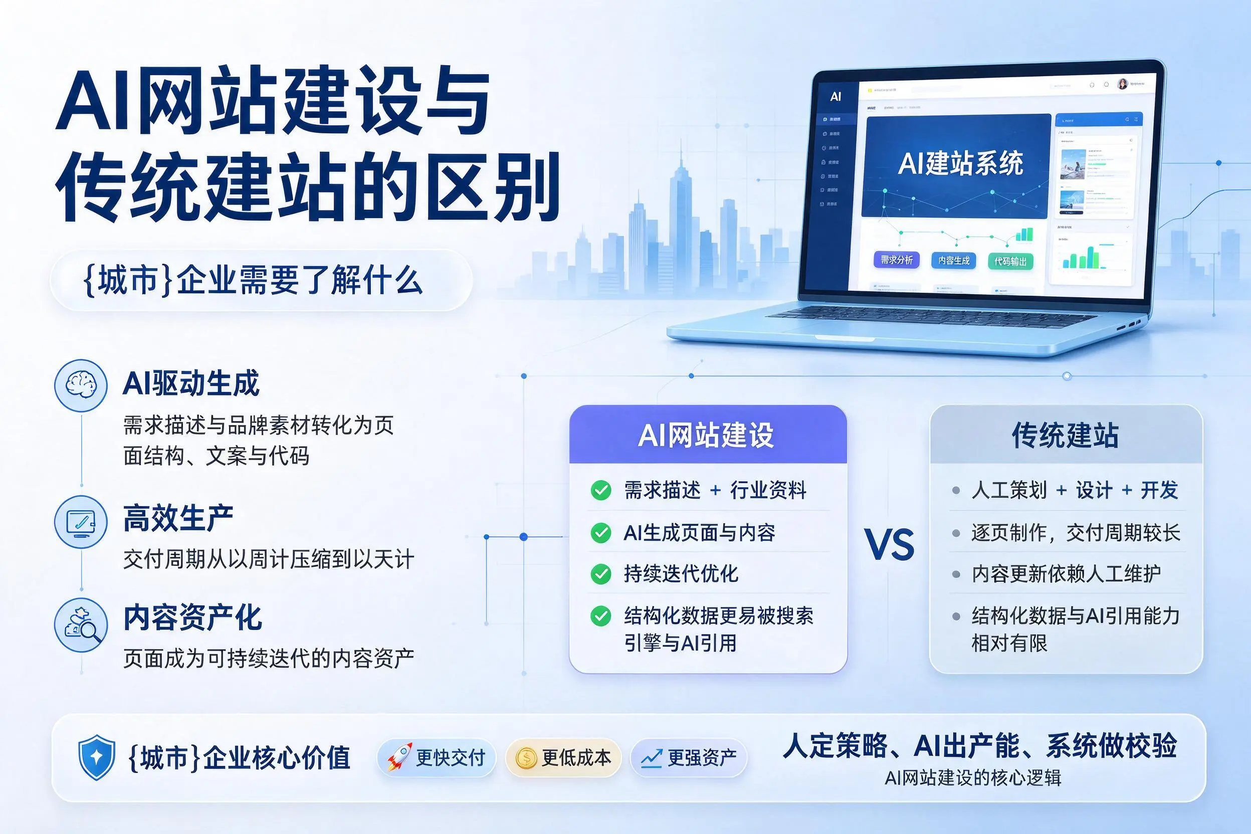 AI网站建设与传统建站的区别，宝鸡企业需要了解什么