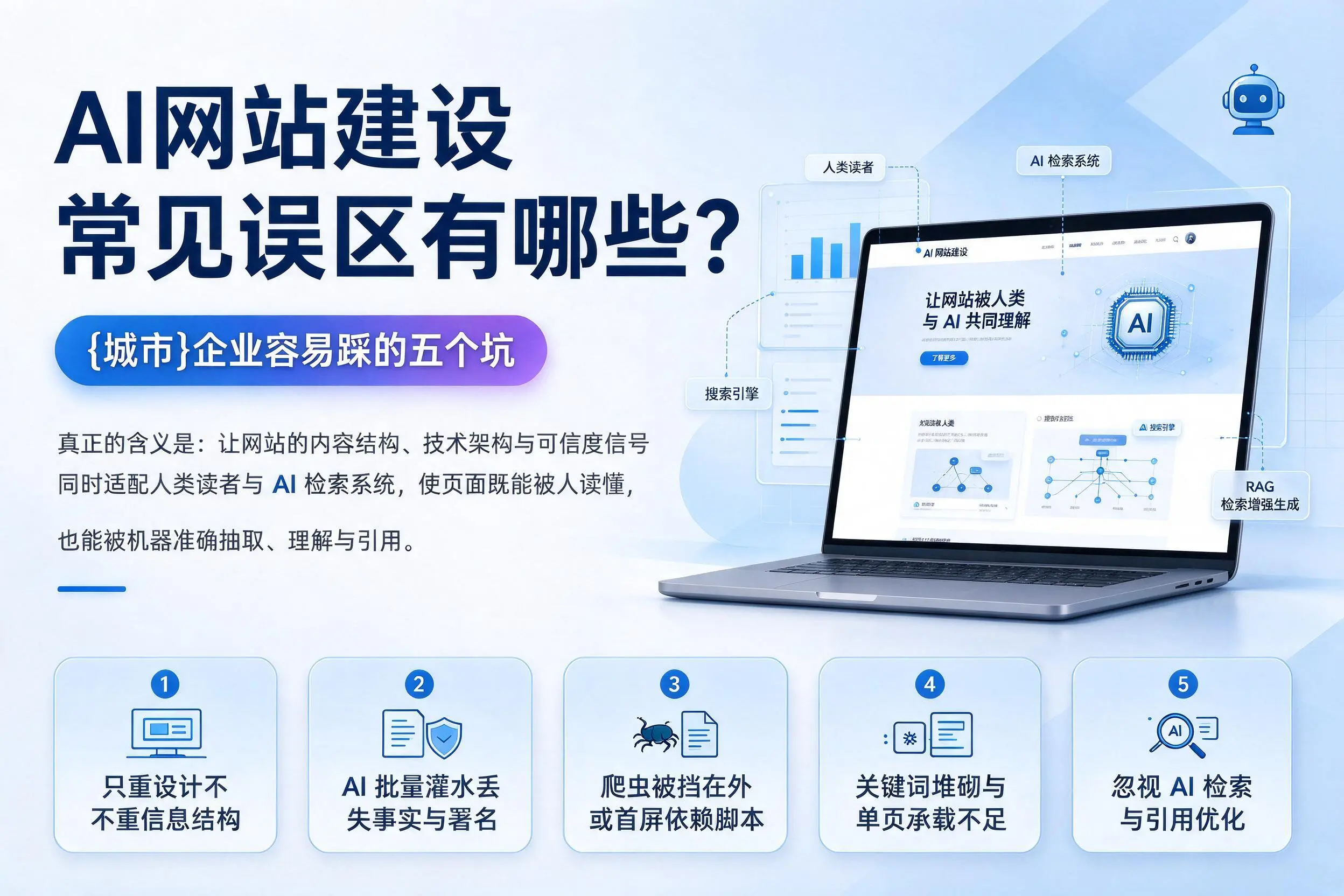 AI网站建设常见误区有哪些？宝鸡企业容易踩的五个坑