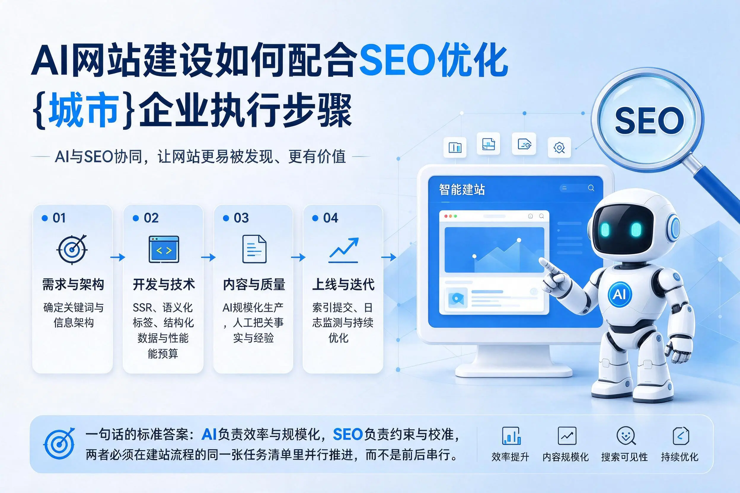 AI网站建设如何配合SEO优化，宝鸡企业执行步骤