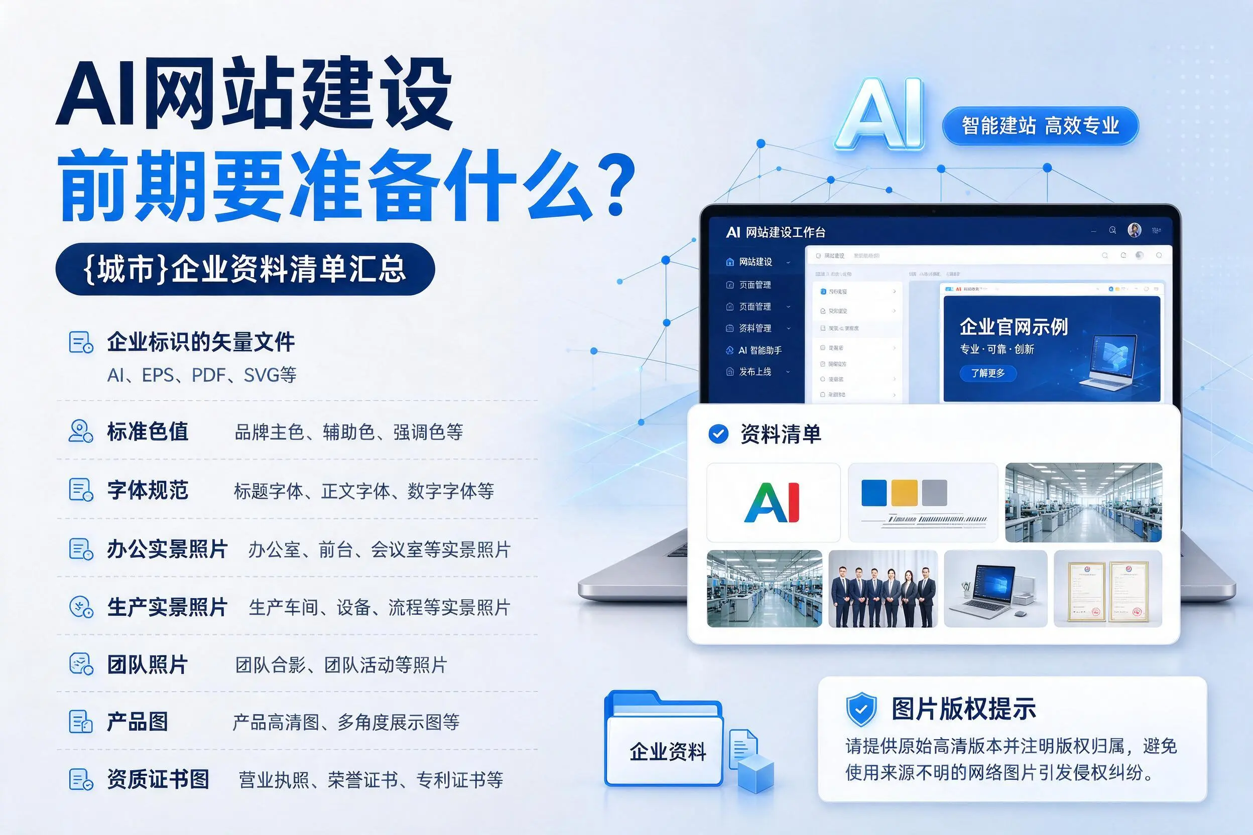 AI网站建设前期要准备什么?宝鸡企业资料清单汇总