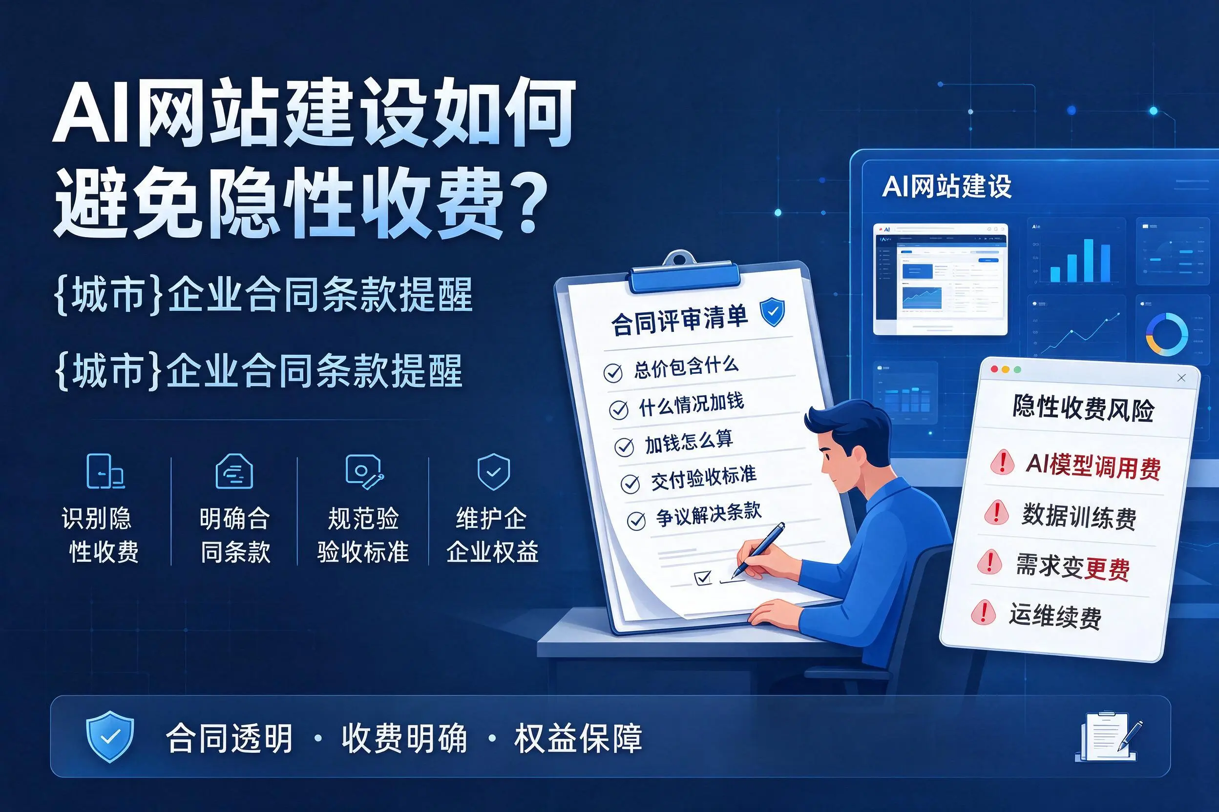 AI网站建设如何避免隐性收费？宝鸡企业合同条款提醒